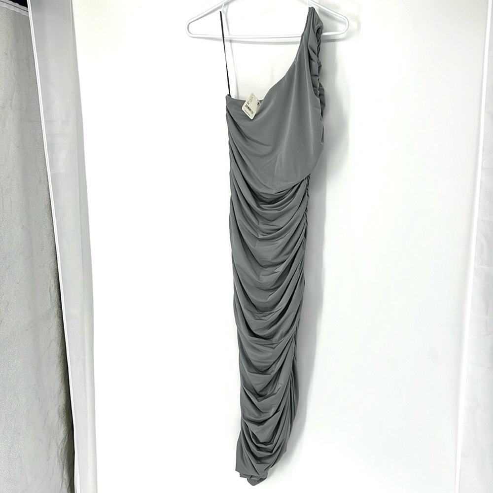 Kasia NWT Jersey One Shoulder Ruched Midi Dress women’s medium